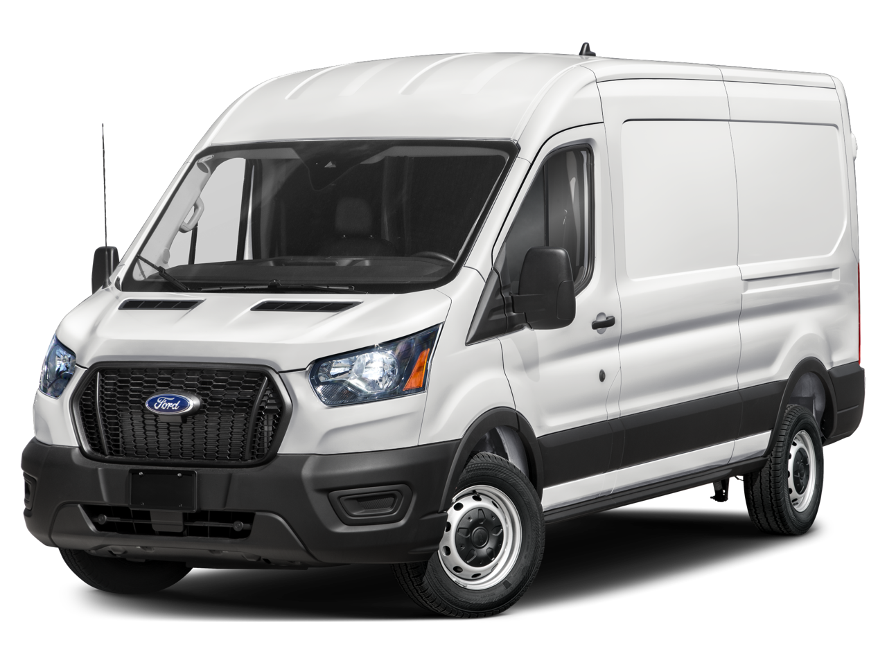 2025 Ford Transit Cargo Van T-350 148" Med Rf 9500 GVWR AWD in Oxford White — front three-quarter view