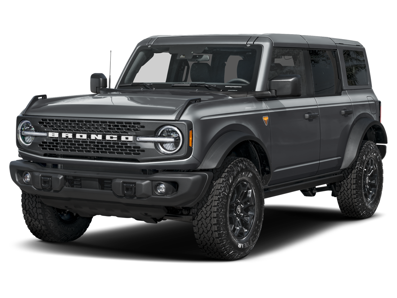 2026 Ford Bronco Badlands in Shadow Black — front three-quarter view