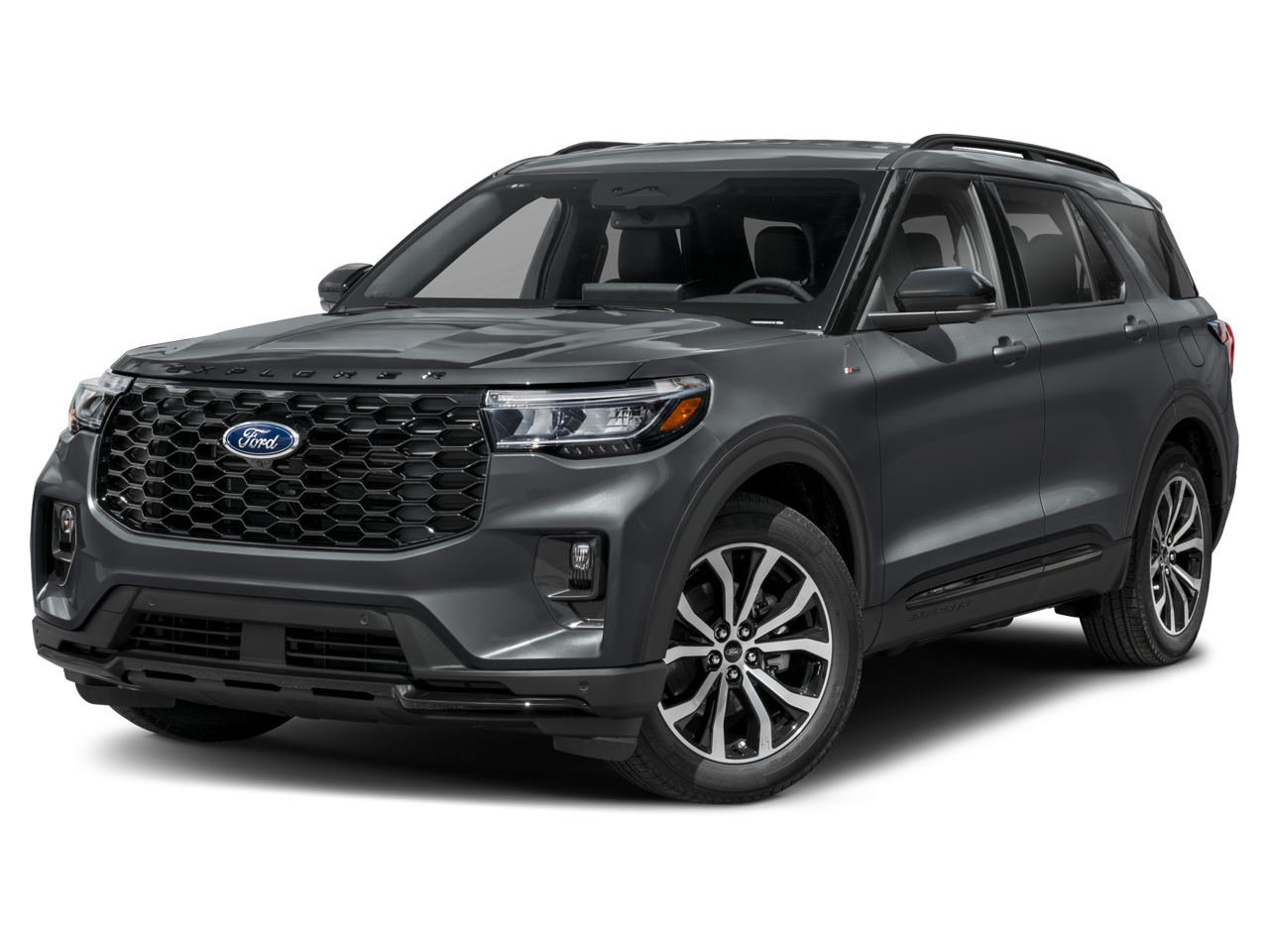 2026 Ford Explorer ST-Line in Space White — front three-quarter view