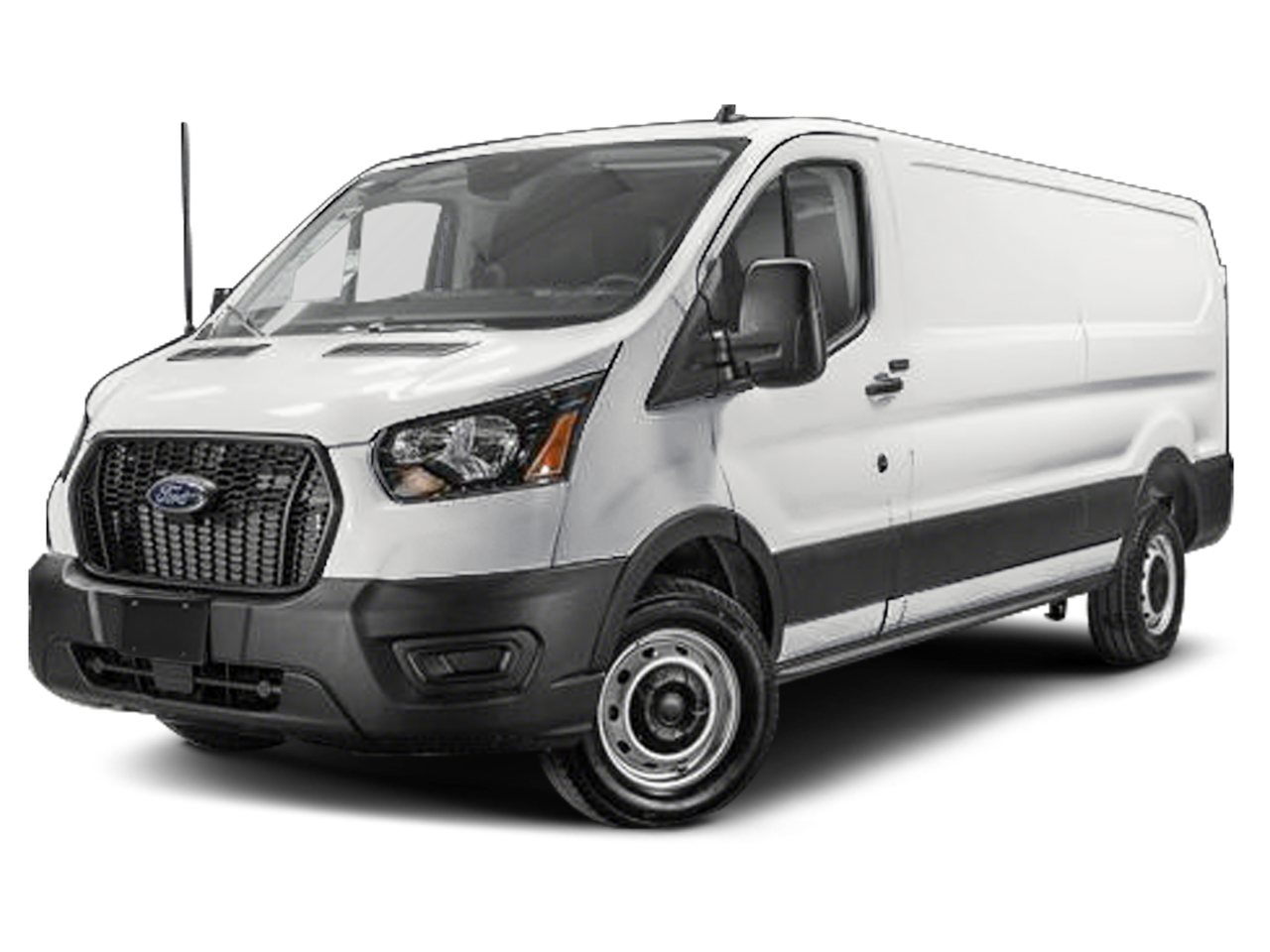 2026 Ford Transit Cargo Van T-150 148" Low Rf 8800 GVWR RWD in Oxford White — front three-quarter view